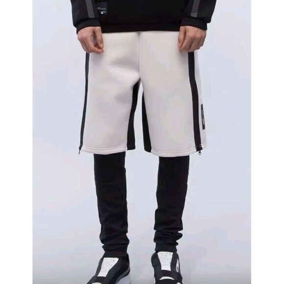 UEG X Puma Sweatshorts Jogger Mens S Ivory White Black Drawstring Performance - Picture 2 of 14